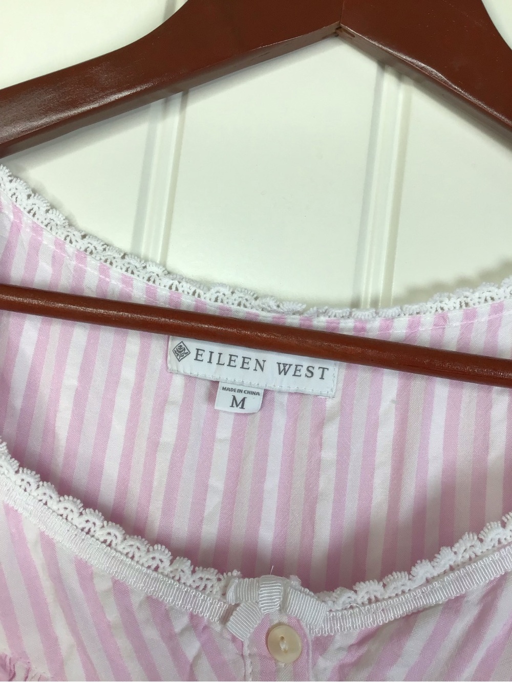 Eileen West Granny Core Sleeveless Nightgown in Pink & White Stripe Size Medium - Picture 5 of 8